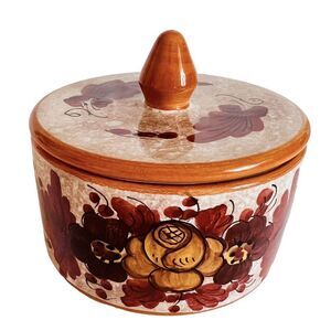 La Perugina DERUTA Italy Ceramiche Jar Canister Lid Sugar Trinket Dish RARE